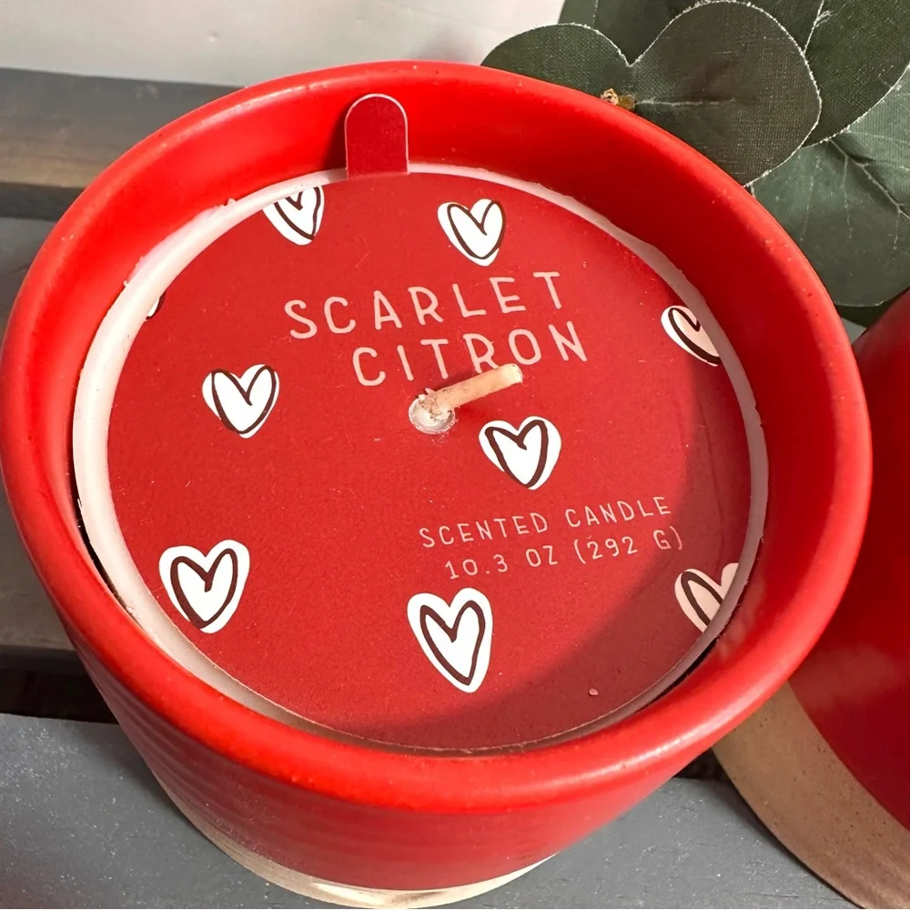 Set of 2 - Opalhouse Scarlet Citron 10.3oz Ceramic Jar Scented Candle - NEW
